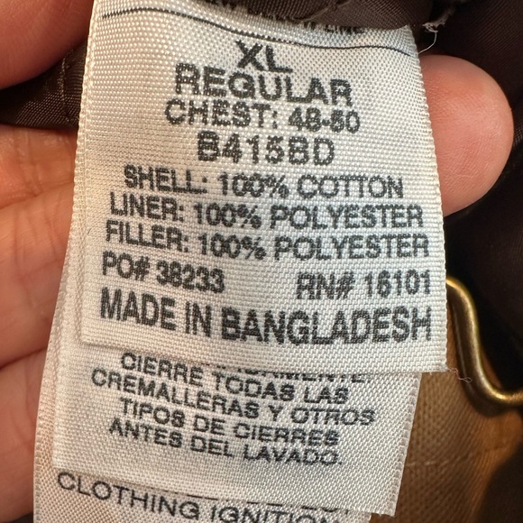 Berne XL Regular Heritage Insulated Bib Overall Duck Brown. Heavy Duty Workwear. - Picture 6 of 15